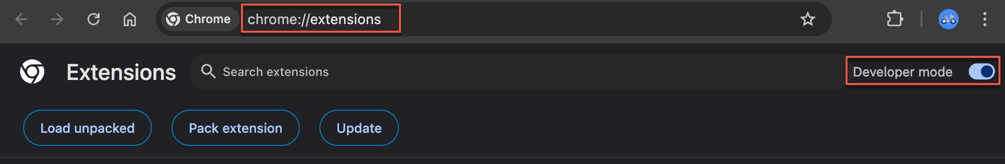 Open Chrome Extensions