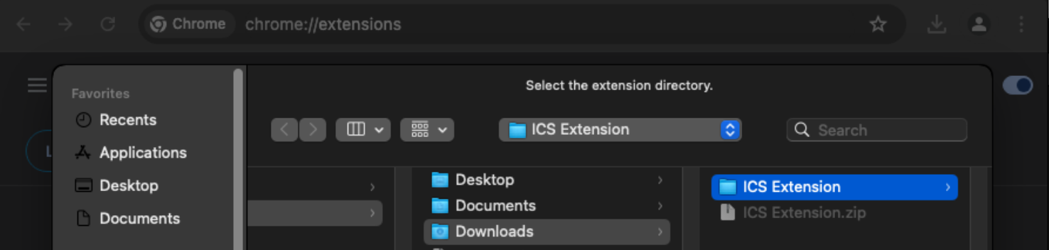 Load Unpacked Extension